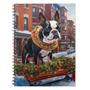 Boston Terrier Christmas Festive Season Notebook