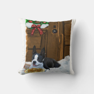 Boston Terrier Christmas Gifts Throw Pillow