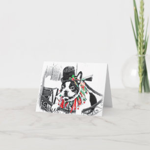 BOSTON TERRIER CHRISTMAS HOLIDAY CARD