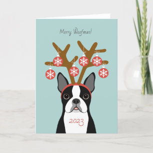 Boston Terrier Christmas Holiday Card
