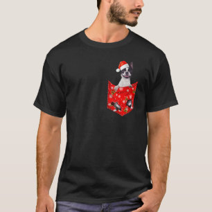 Boston Terrier Christmas Pocket for Boston T-Shirt