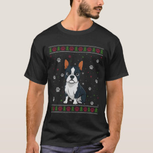 Boston Terrier Christmas Sweater Xmas Pet Animal D