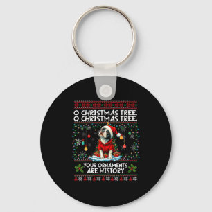 Boston Terrier Christmas Tree Decorations Dog Love Keychain