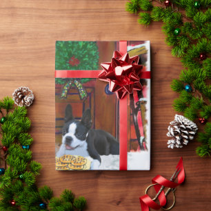 Boston Terrier Christmas Wrapping Paper