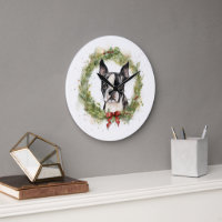 Boston Terrier Christmas Wreath Festive Pup