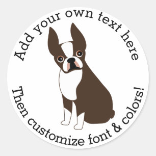 Boston Terrier Classic Round Sticker
