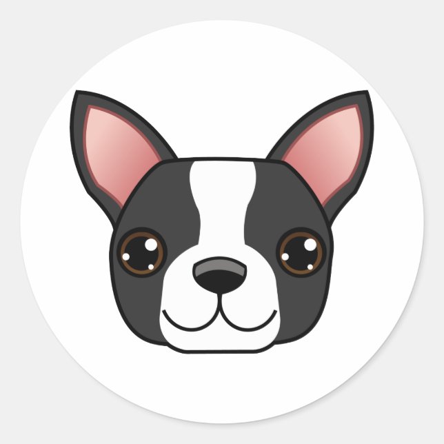 Boston Terrier Classic Round Sticker (Front)