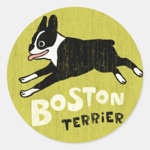Boston Terrier Classic Round Sticker