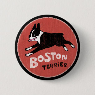 Boston Terrier Cool Retro Style 2 Inch Round Button