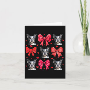 Boston Terrier Coquette Bow Puppy Dog Mom Valentin Card