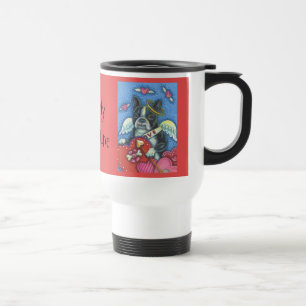 Boston Terrier Cupid DOG VALENTINE TRAVEL MUG