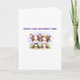 Boston Terrier Custom Text Greeting Card