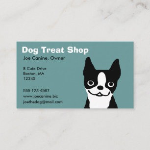 Boston Terrier - Cute Cartoon Dog Face Business Card