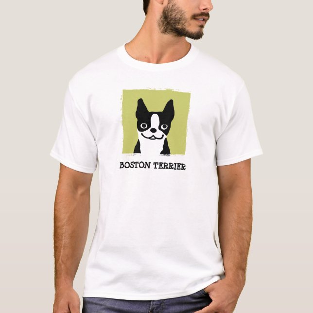 Boston Terrier | Cute Dog Face Custom T-Shirt (Front)