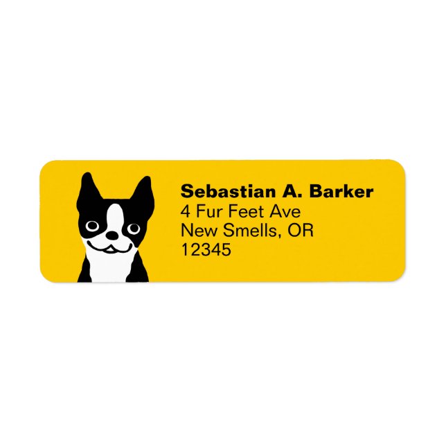 Boston Terrier - Cute Dog Retourner l'adresse Étiq (Devant)