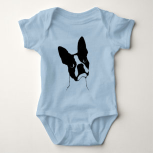 Boston Terrier- cute face Baby Bodysuit
