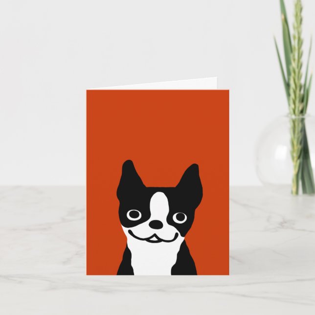 Boston Terrier - Cute Face Dog Card (Front)
