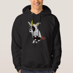 Boston Terrier Cute Rainbow Unicorn Hoodie