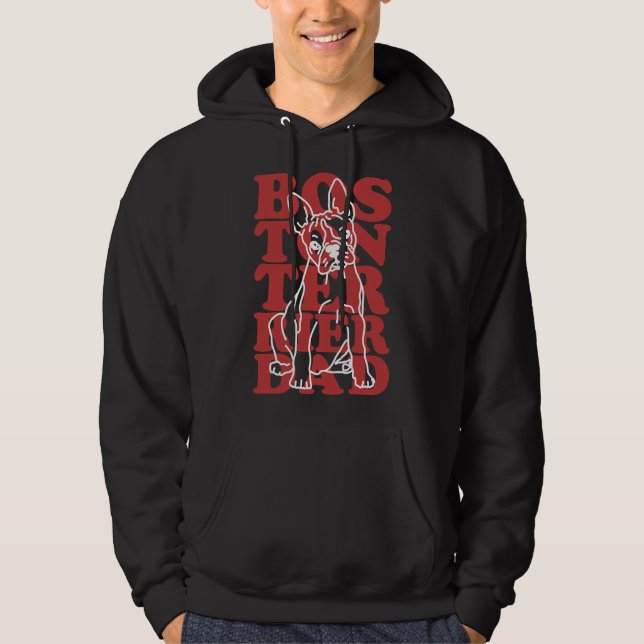 Boston Terrier Dad Dog Owner Boston Terriers Hoodie (Front)