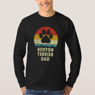 Boston Terrier Dad  Mens Bostie Dog Vintage  Dad T-Shirt