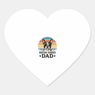 Boston Terrier Dad Vintage Dog Lover Design_1 Heart Sticker