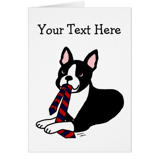 Boston Terrier Daddy avec Cravate 2 (Devant)