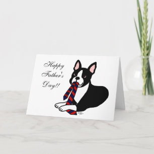 Boston Terrier Daddy with Tie 2 Card