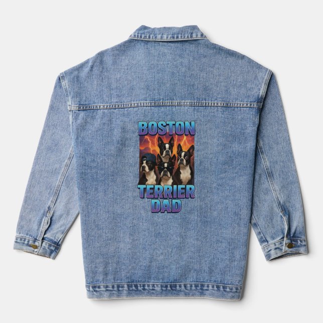 Boston Terrier Denim Jacket (Back)
