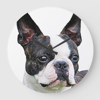 "Boston terrier" design wall clocks