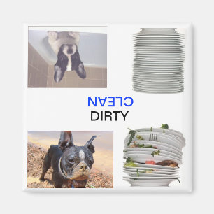 Boston Terrier Dirty/Clean Dishewasher Magnet