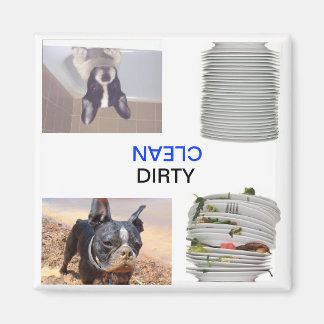 Boston Terrier Dirty/Clean Dishewasher Magnet