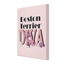 Boston Terrier DIVA Gallery Wrap Canvas