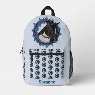 Boston Terrier Dog Animal Pattern Personalized   Printed Backpack