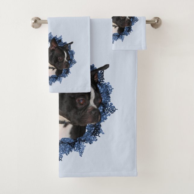 Boston Terrier Dog  Bath Towel Set (Insitu)