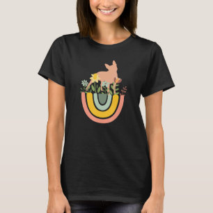 Boston Terrier Dog Bostie Mom Dad Pet Cute Rainbo T-Shirt