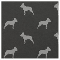 Boston Terrier Dog Breed Silhouettes Pattern