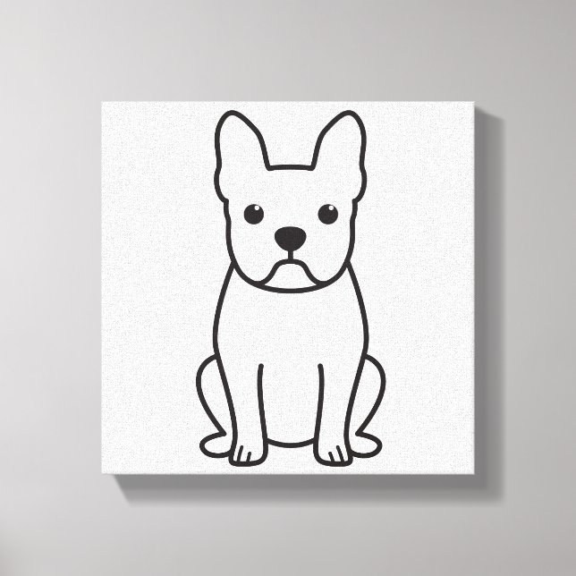 Boston Terrier Dog Cartoon Canvas Print (Front)
