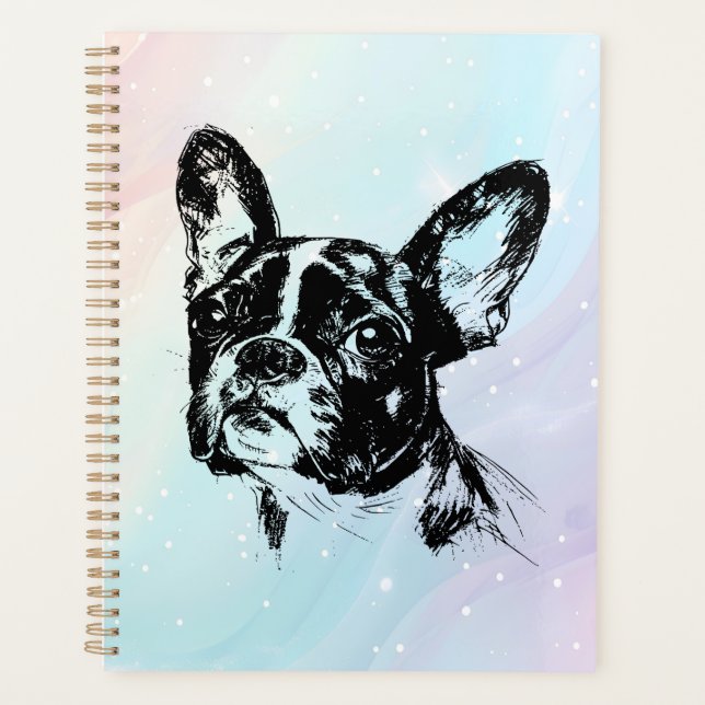 Boston Terrier Dog Chic Art Design Planner (Front)