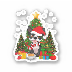 Boston Terrier Dog Christmas Is Gift Coffee Light