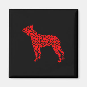 Boston Terrier Dog Cute Silhouette Heart Valentine Magnet