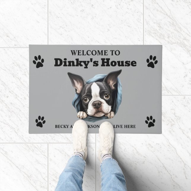 Boston Terrier Dog Doormat (Indoor)