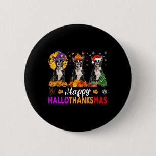 Boston Terrier Dog Halloween Christmas Hallothanks 2 Inch Round Button