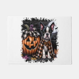 Boston Terrier Dog Halloween Doormat