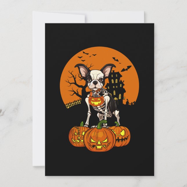 Boston Terrier Dog Halloween Invitation (Front)