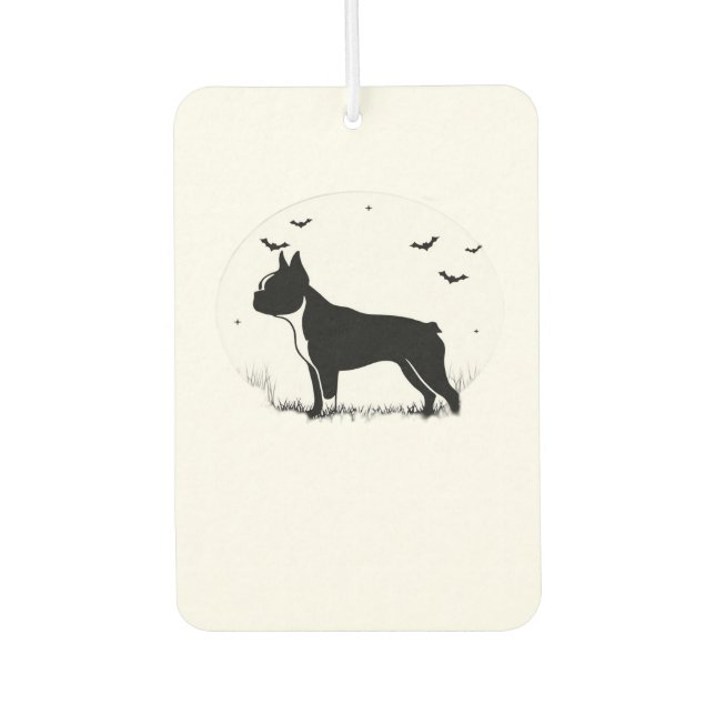 Boston Terrier Dog � Halloween Moon Silhouette Ove Air Freshener (Front)