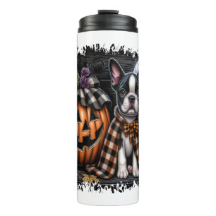 Boston Terrier Dog Halloween Thermal Tumbler