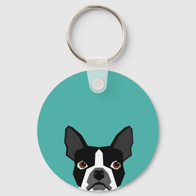 Boston Terrier dog keychain (Front)