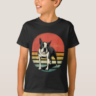 Boston Terrier Dog Lover Retro Vintage 70s Dog Pet T-Shirt