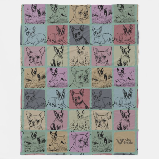 Boston Terrier Dog Lover Throw Blanket Gift (Front)