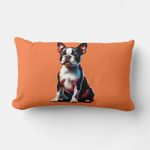 Boston Terrier Dog Lumbar Pillow